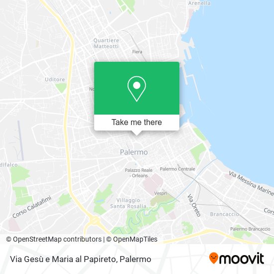 Via Gesù e Maria al Papireto map