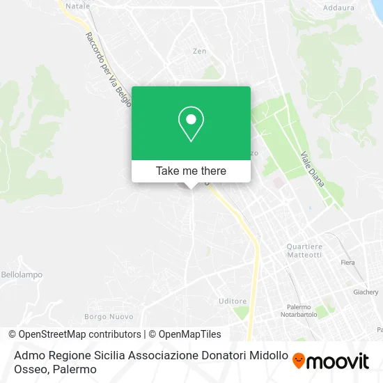 Admo Regione Sicilia Associazione Donatori Midollo Osseo map