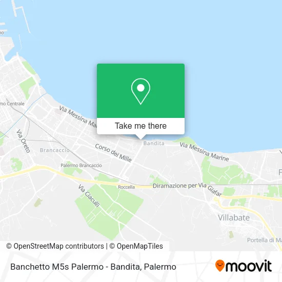 Banchetto M5s Palermo - Bandita map