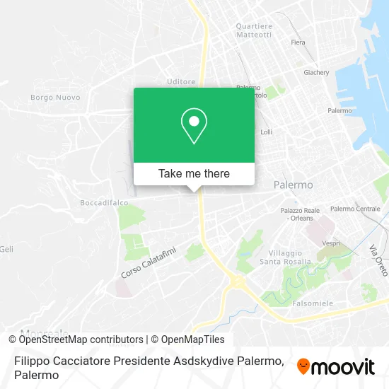 Filippo Cacciatore President Asdskydive Palermo map