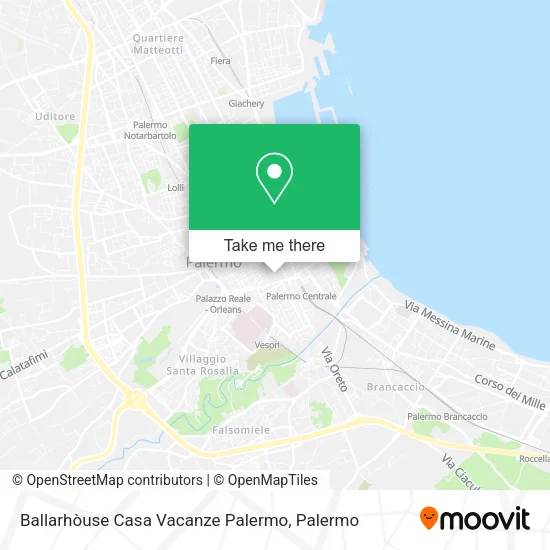 Ballarhòuse Casa Vacanze Palermo map