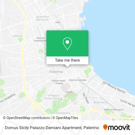 Domus Sicily Palazzo Damiani Apartment map