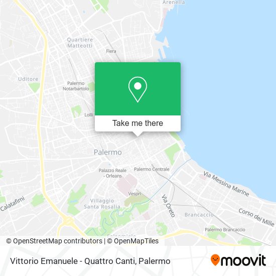 Vittorio Emanuele - Quattro Canti map