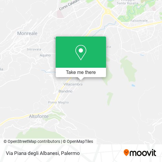 Via Piana degli Albanesi map