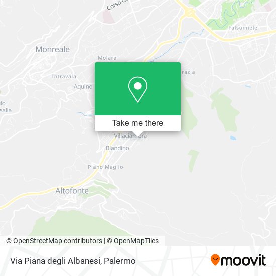 Via Piana degli Albanesi map