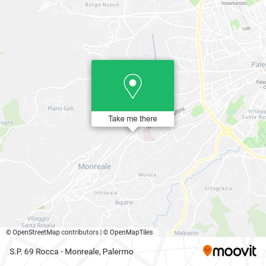 S.P. 69 Rocca - Monreale map