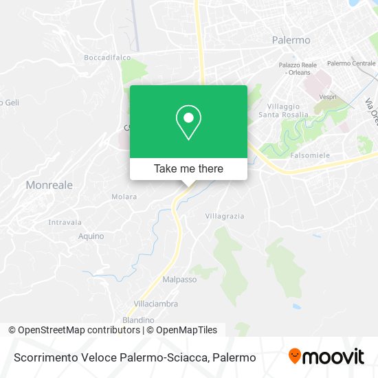 Scorrimento Veloce Palermo-Sciacca map