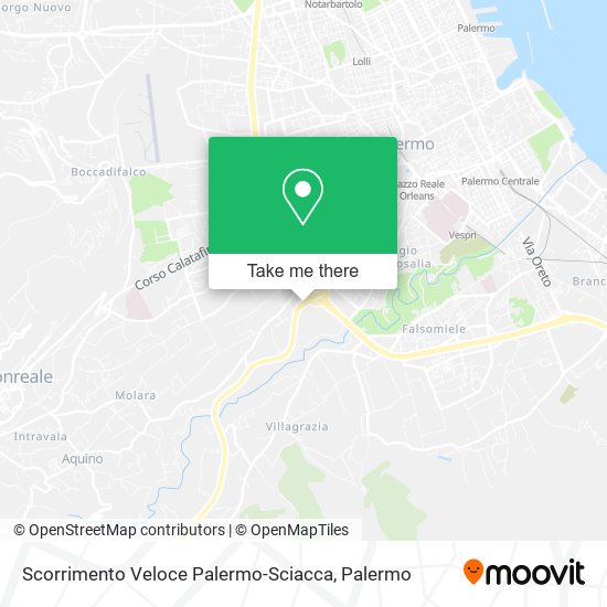 Scorrimento Veloce Palermo-Sciacca map