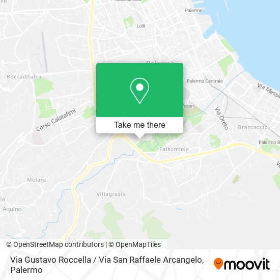 Via Gustavo Roccella / Via San Raffaele Arcangelo map
