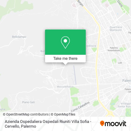 Azienda Ospedaliera Ospedali Riuniti Villa Sofia - Cervello map