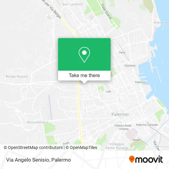 Via Angelo Senisio map