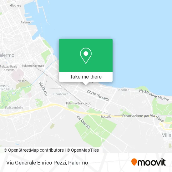 Via Generale Enrico Pezzi map