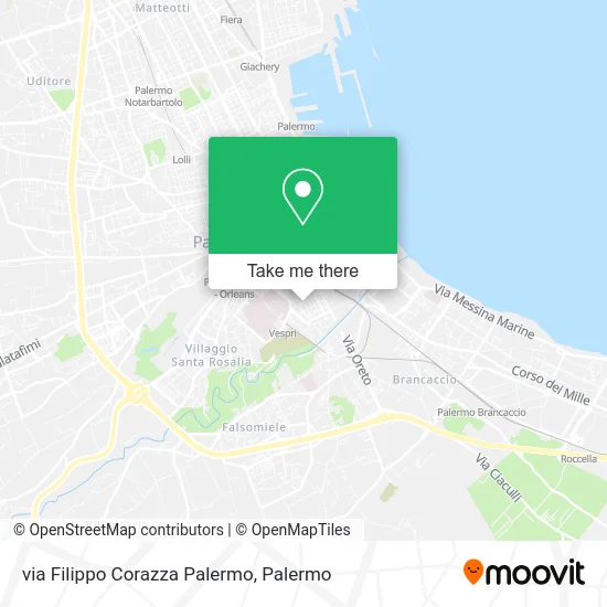 via Filippo Corazza Palermo map
