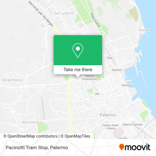 Pacinotti Tram Stop map