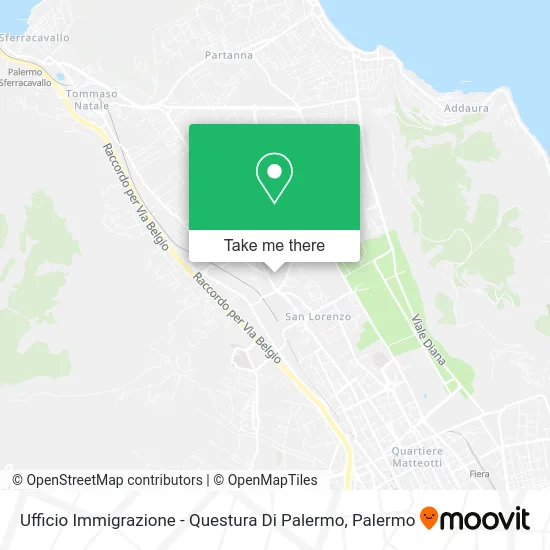 Ufficio Immigrazione - Questura Di Palermo map
