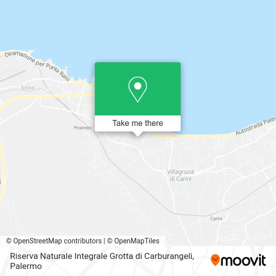 Carburangeli Cave Integral Nature Reserve map
