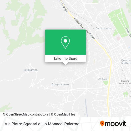 Via Pietro Sgadari di Lo Monaco map