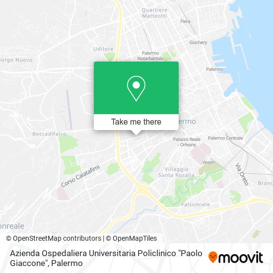 Azienda Ospedaliera Universitaria Policlinico "Paolo Giaccone" map