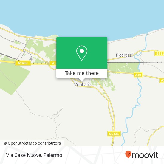 Via Case Nuove map