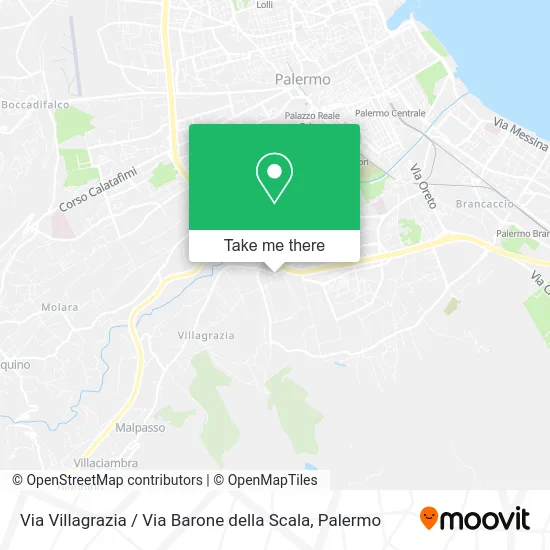 Via Villagrazia / Via Barone della Scala map