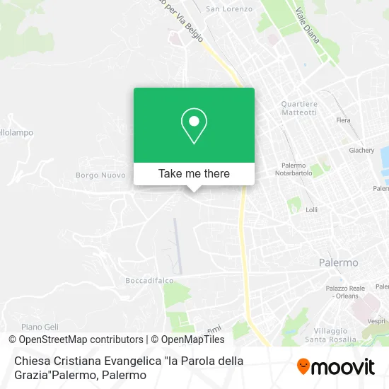 Evangelical Christian Church "The Word of Grace" Palermo map