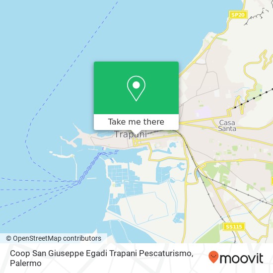 Coop San Giuseppe Egadi Trapani Pescaturismo map