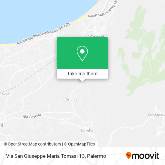 Via San Giuseppe Maria Tomasi 13 map