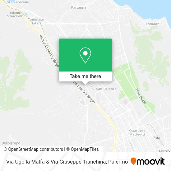 Via Ugo la Malfa & Via Giuseppe Tranchina map