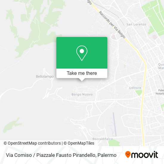 Via Comiso / Piazzale Fausto Pirandello map
