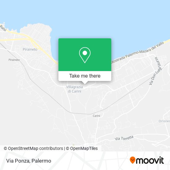 Via Ponza map