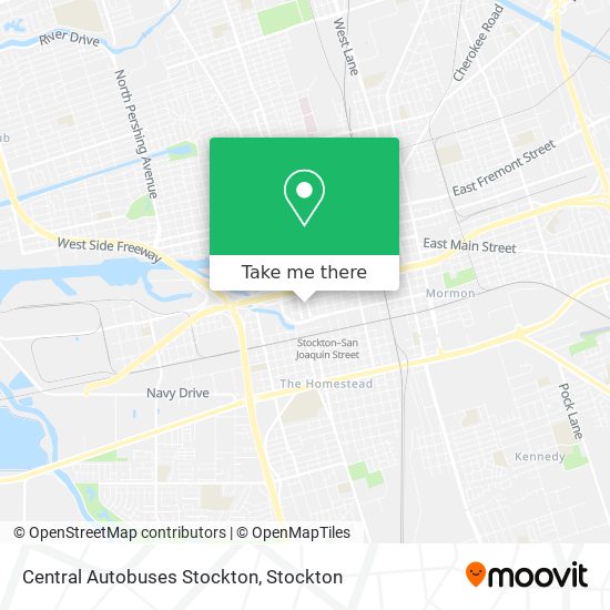 Mapa de Central Autobuses Stockton