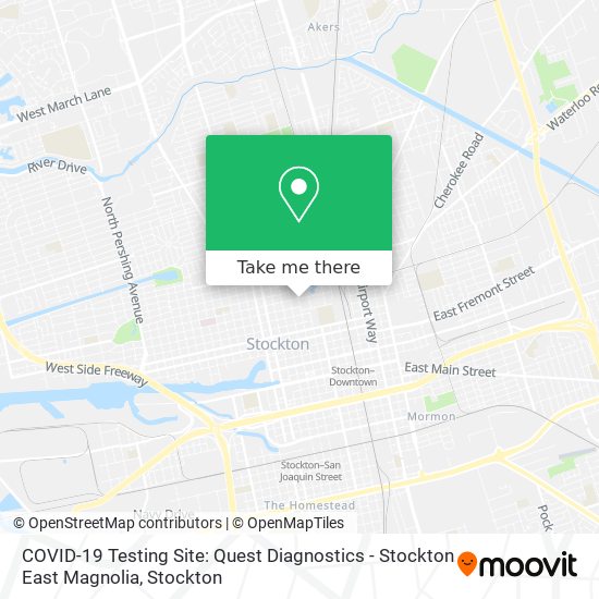 COVID-19 Testing Site: Quest Diagnostics - Stockton East Magnolia map