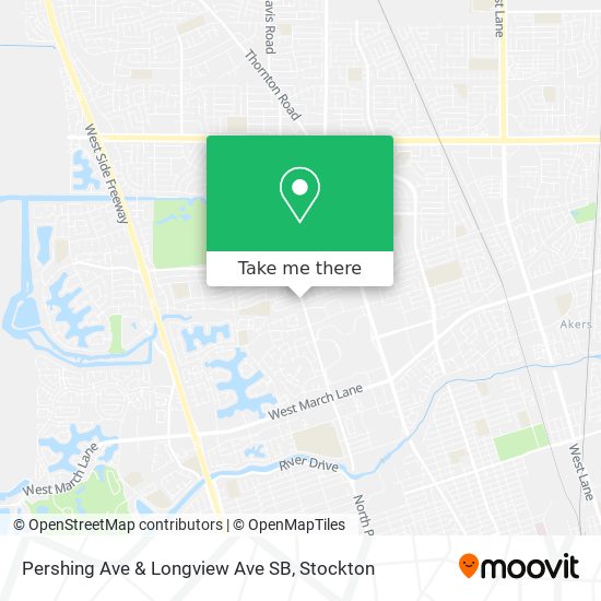 Pershing Ave & Longview Ave SB map