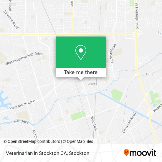 Veterinarian in Stockton CA map