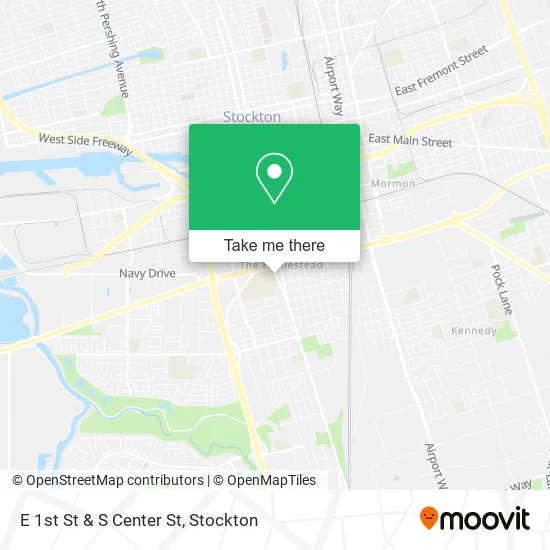 E 1st St & S Center St map