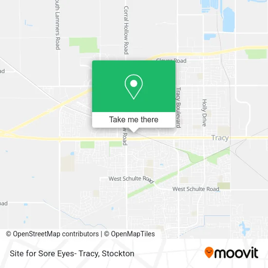 Mapa de Site for Sore Eyes- Tracy