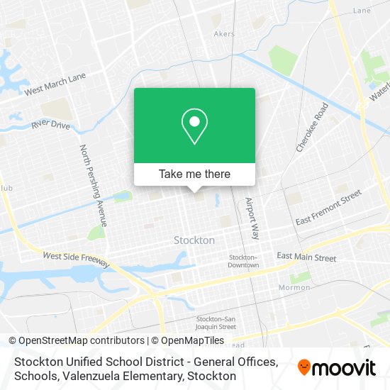 Stockton Unified School District - General Offices, Schools, Valenzuela Elementary map