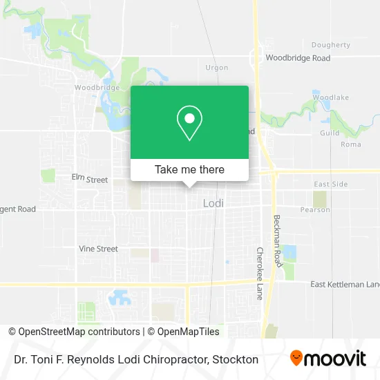Dr. Toni F. Reynolds Lodi Chiropractor map