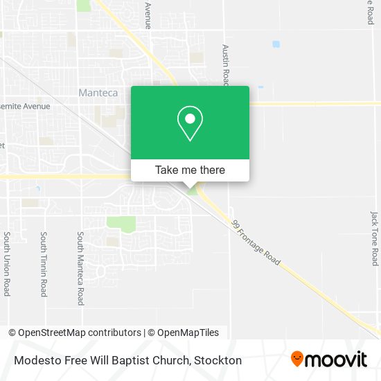 Mapa de Modesto Free Will Baptist Church