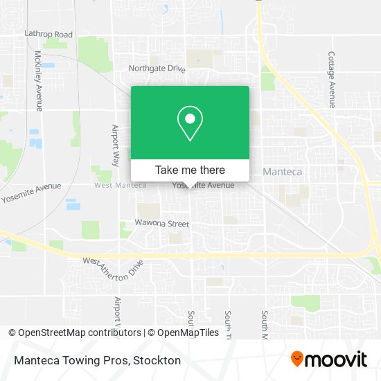 Manteca Towing Pros map