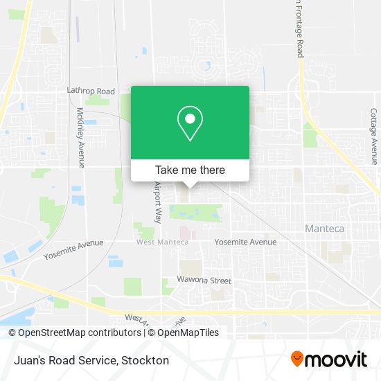 Juan's Road Service map