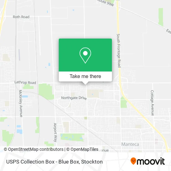 Mapa de USPS Collection Box - Blue Box