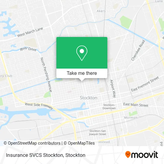 Insurance SVCS Stockton map