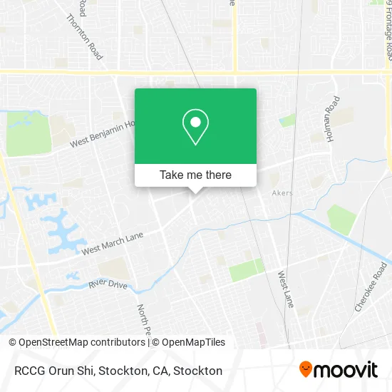 RCCG Orun Shi, Stockton, CA map