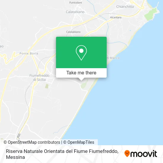 Fiumefreddo River Oriented Nature Reserve map