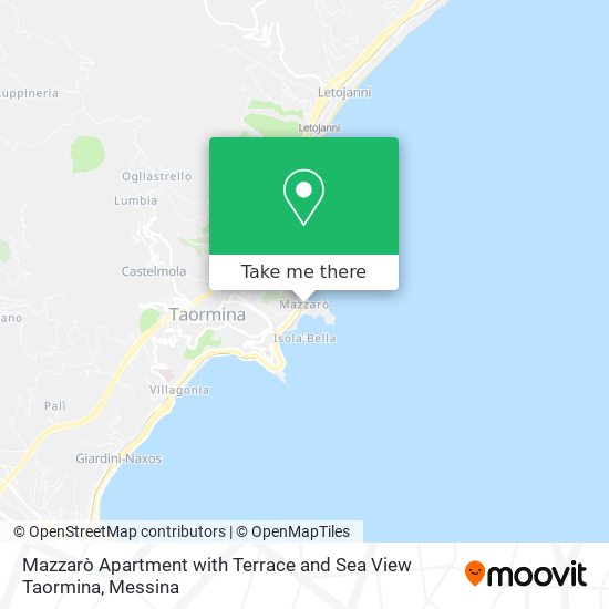 Mazzarò Apartment with Terrace and Sea View Taormina map