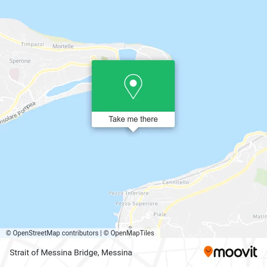 Strait of Messina Bridge map