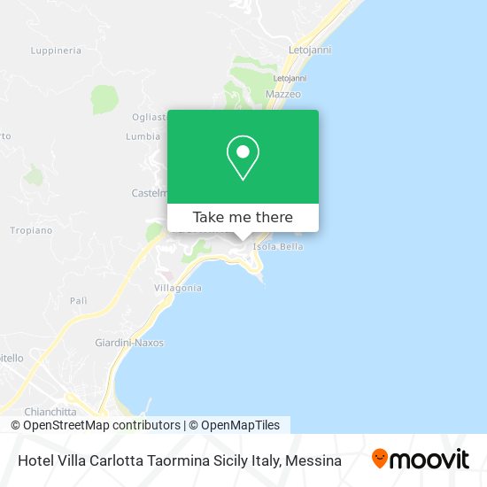 Hotel Villa Carlotta Taormina Sicily Italy map