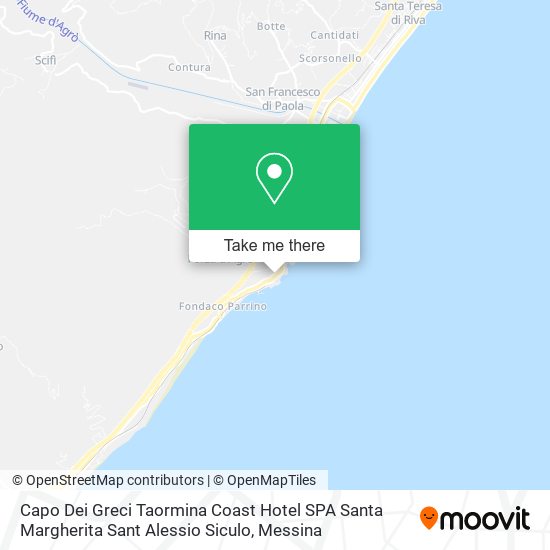 Capo Dei Greci Taormina Coast Hotel SPA Santa Margherita Sant Alessio Siculo map