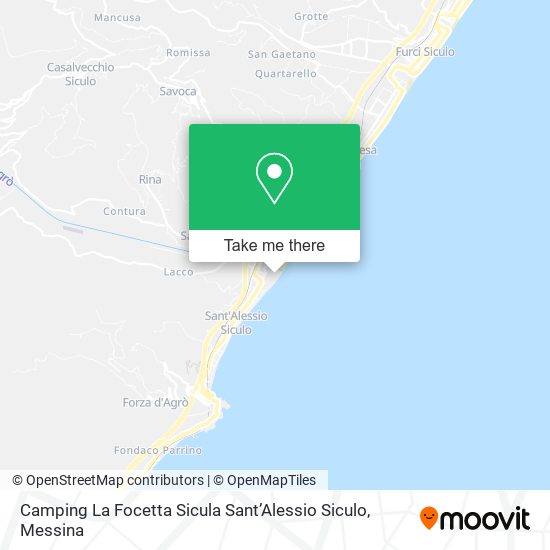 Camping La Focetta Sicula SantʼAlessio Siculo map